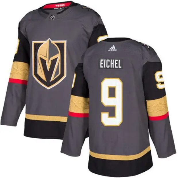 Men's Vegas Golden Knights #9 Jack Eichel Grey Latino Heritage Night Stitched NHL Jersey